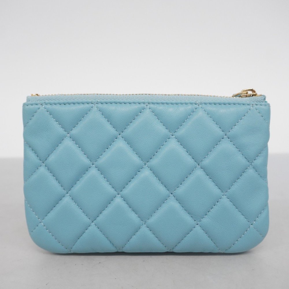 CHANEL Blue Lambskin Leather Wallet - Picture 10 of 11